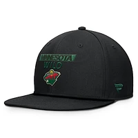 Men's Fanatics Black Minnesota Wild Authentic Pro Prime Snapback Hat