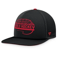 Men's Fanatics Black/Red New Jersey Devils Authentic Pro Hometown Rink Foam Trucker Snapback Hat