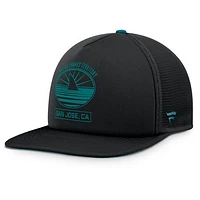 Men's Fanatics Black/Teal San Jose Sharks Authentic Pro Hometown Rink Foam Trucker Snapback Hat