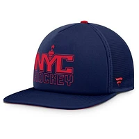 Men's Fanatics Navy/Red New York Rangers Authentic Pro Hometown Rink Foam Trucker Snapback Hat