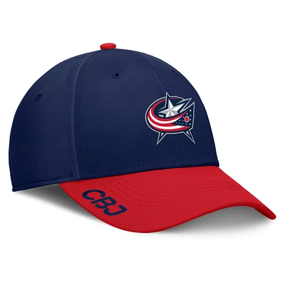 Men's Fanatics Navy/Red Columbus Blue Jackets Authentic Pro Rink Flex Hat