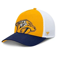 Men's Fanatics Gold/Navy Nashville Predators Authentic Pro A-Frame Rink Adjustable Hat