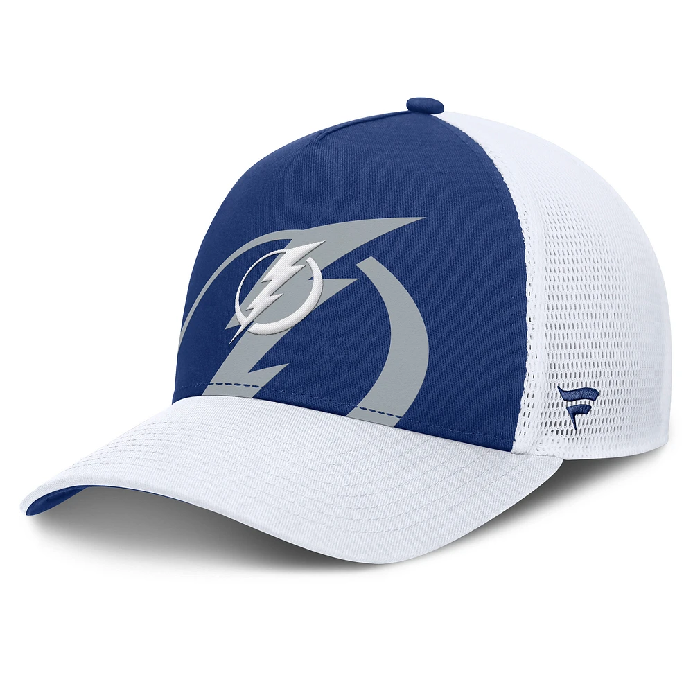 Men's Fanatics Blue/White Tampa Bay Lightning Authentic Pro A-Frame Rink Adjustable Hat