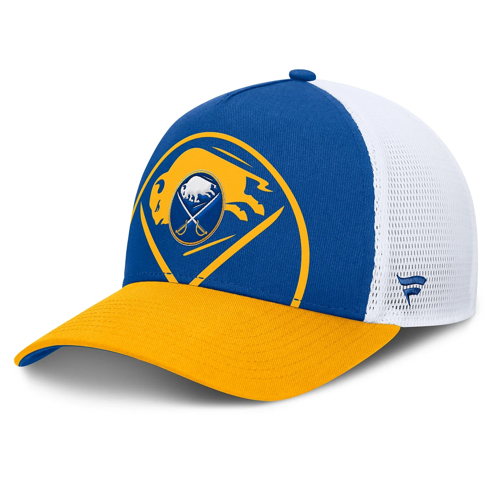 Men's Fanatics Royal/Gold Buffalo Sabres Authentic Pro A-Frame Rink Adjustable Hat