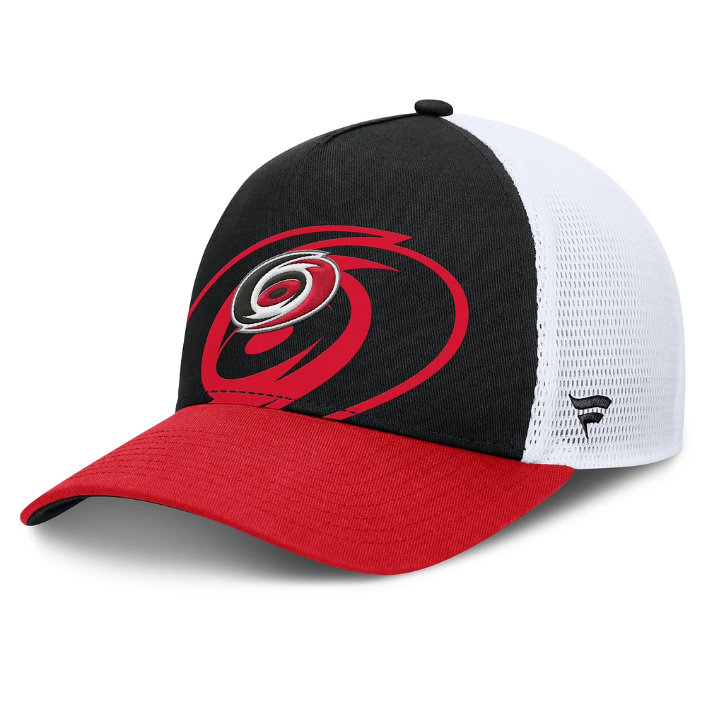 Men's Fanatics Black/Red Carolina Hurricanes Authentic Pro A-Frame Rink Adjustable Hat