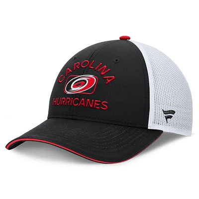 Men's Fanatics Black/White Carolina Hurricanes Authentic Pro Rink Trucker Hat