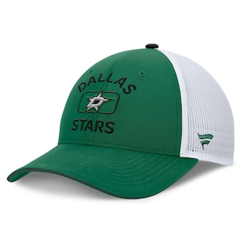 Men's Fanatics Kelly Green/White Dallas Stars Authentic Pro Rink Trucker Hat