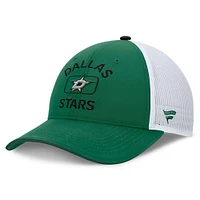 Men's Fanatics Kelly Green/White Dallas Stars Authentic Pro Rink Trucker Hat