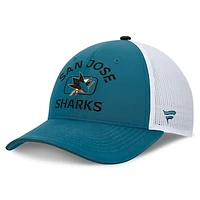 Men's Fanatics Teal/White San Jose Sharks Authentic Pro Rink Trucker Hat