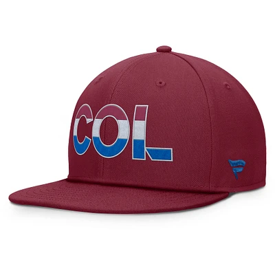 Men's Fanatics Burgundy Colorado Avalanche Authentic Pro Rink Snapback Hat