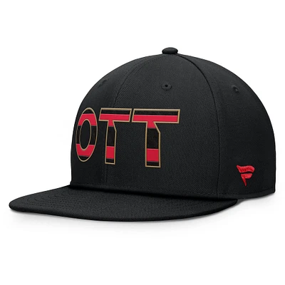 Men's Fanatics Black Ottawa Senators Authentic Pro Rink Snapback Hat