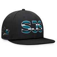 Men's Fanatics Black San Jose Sharks Authentic Pro Rink Snapback Hat