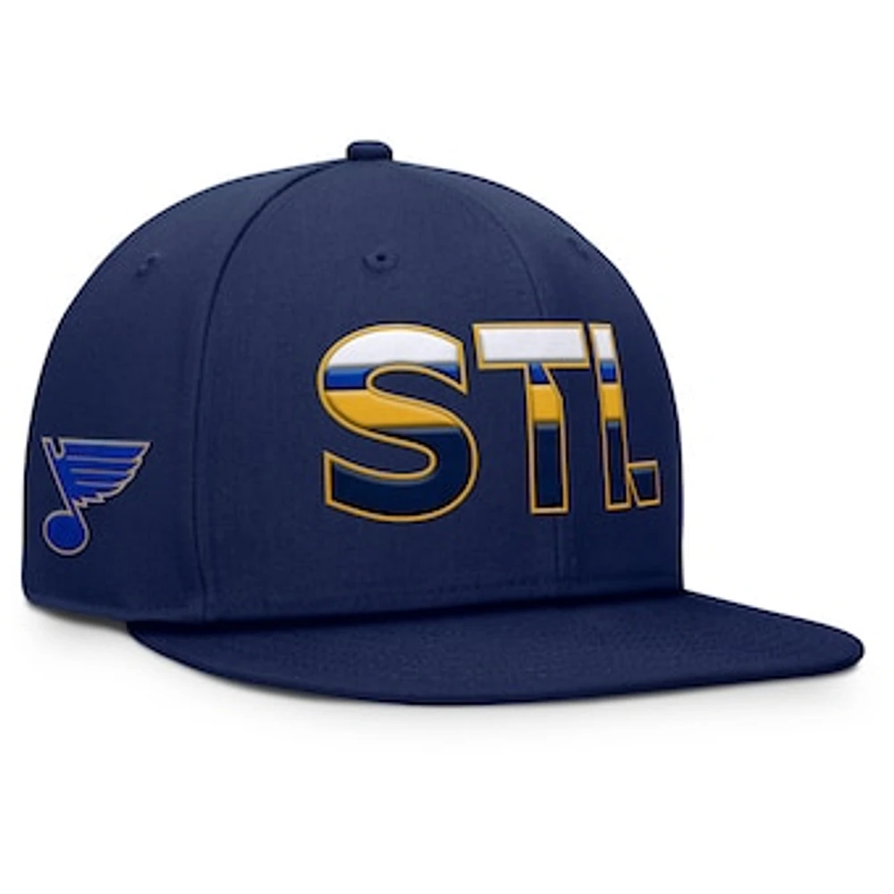 Men's Fanatics Navy St. Louis Blues Authentic Pro Rink Snapback Hat