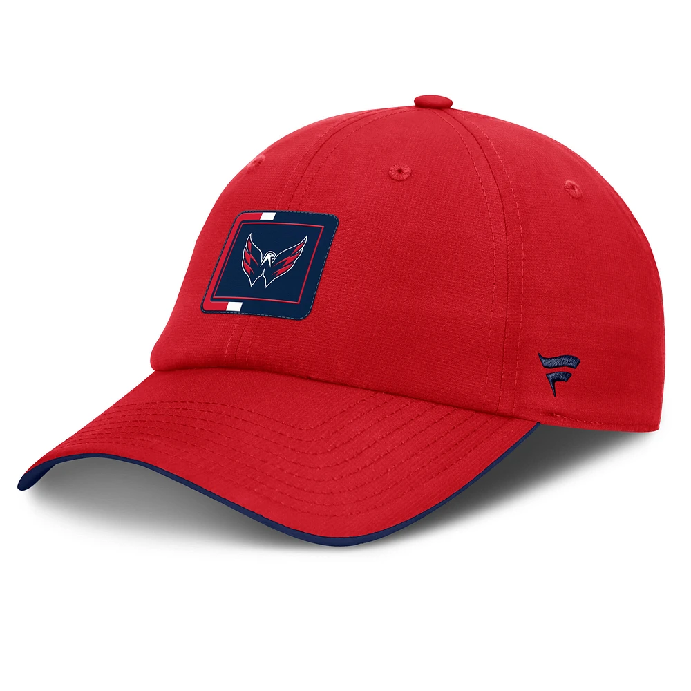 Men's Fanatics Red/Navy Washington Capitals Authentic Pro Ripstop Adjustable Hat