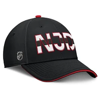 Men's Fanatics Black/Red New Jersey Devils Authentic Pro Rink Team Code Flex Hat