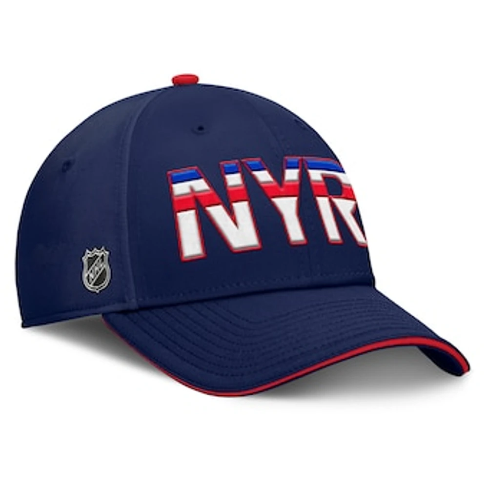 Men's Fanatics Navy/Red New York Rangers Authentic Pro Rink Team Code Flex Hat