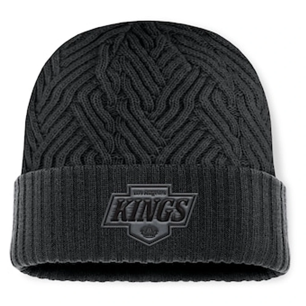 Men's Fanatics Black Los Angeles Kings Authentic Pro Road Cuffed Knit Hat