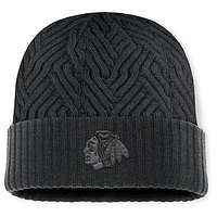 Men's Fanatics Black Chicago Blackhawks Authentic Pro Road Cuffed Knit Hat