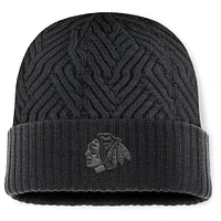 Men's Fanatics Black Chicago Blackhawks Authentic Pro Road Cuffed Knit Hat