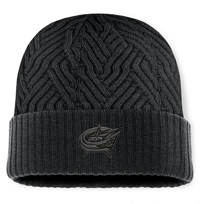 Men's Fanatics Black Columbus Blue Jackets Authentic Pro Road Cuffed Knit Hat