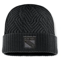 Men's Fanatics Black New York Rangers Authentic Pro Road Cuffed Knit Hat