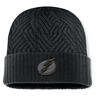 Men's Fanatics Black Tampa Bay Lightning Authentic Pro Road Cuffed Knit Hat