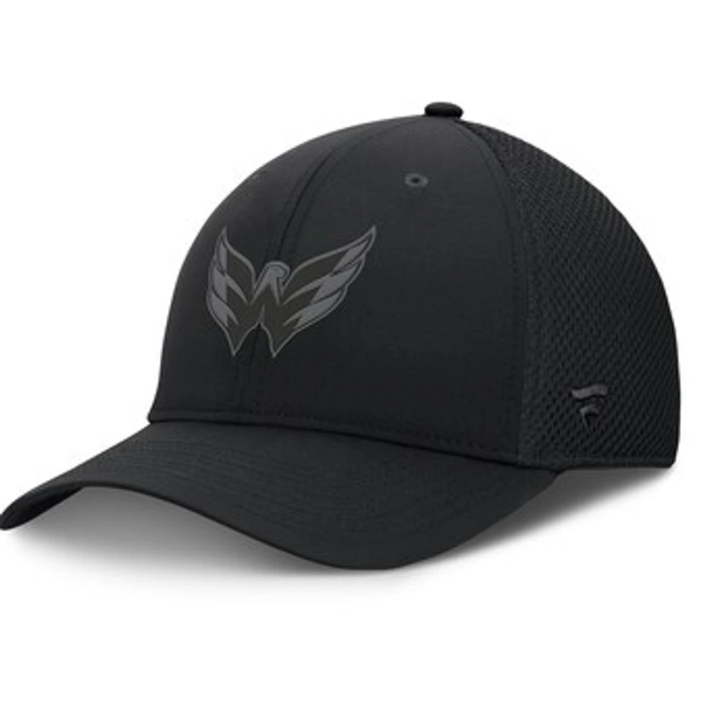 Men's Fanatics Black Washington Capitals Authentic Pro Road Logo Flex Hat