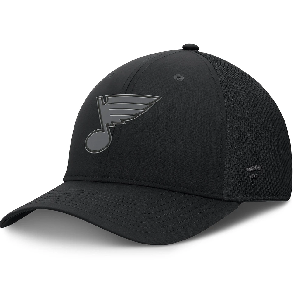 Men's Fanatics Black St. Louis Blues Authentic Pro Road Logo Flex Hat