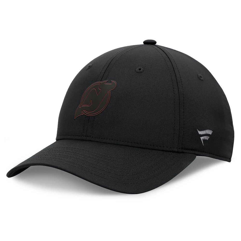 Men's Fanatics Black New Jersey Devils Authentic Pro Road Logo Adjustable Hat