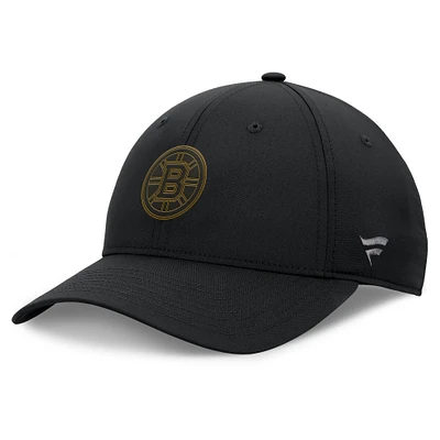 Men's Fanatics Black Boston Bruins Authentic Pro Road Logo Adjustable Hat