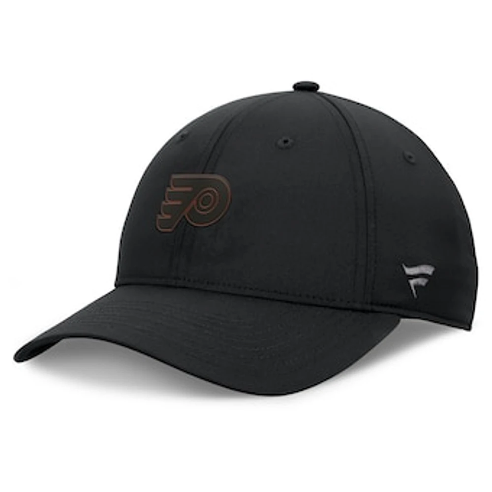 Men's Fanatics Black Philadelphia Flyers Authentic Pro Road Logo Adjustable Hat