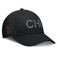 Men's Fanatics Black Chicago Blackhawks Authentic Pro Road Team Code Side Patch Flex Hat