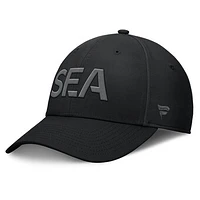 Men's Fanatics Black Seattle Kraken Authentic Pro Road Team Code Side Patch Flex Hat