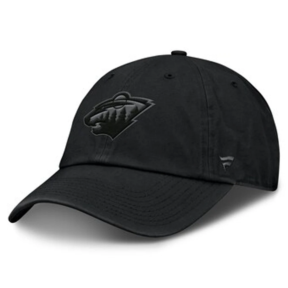 Men's Fanatics Black Minnesota Wild Authentic Pro Road Adjustable Hat