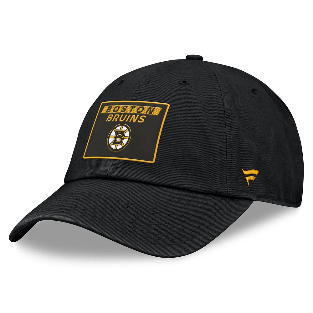 Women's Fanatics Black Boston Bruins Authentic Pro Rink Adjustable Hat