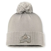 Women's Fanatics Tan Colorado Avalanche Authentic Pro Road Cuffed Knit Hat with Pom