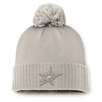 Women's Fanatics Tan Dallas Stars Authentic Pro Road Cuffed Knit Hat with Pom