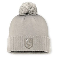 Women's Fanatics Tan Vegas Golden Knights Authentic Pro Road Cuffed Knit Hat with Pom