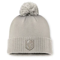 Women's Fanatics Tan Vegas Golden Knights Authentic Pro Road Cuffed Knit Hat with Pom