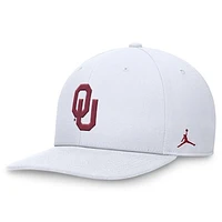 Men's Jordan Brand White Oklahoma Sooners On-Field Pro Bill Snapback Hat