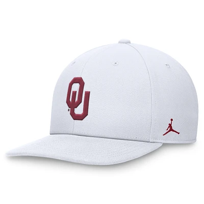 Men's Jordan Brand White Oklahoma Sooners On-Field Pro Bill Snapback Hat