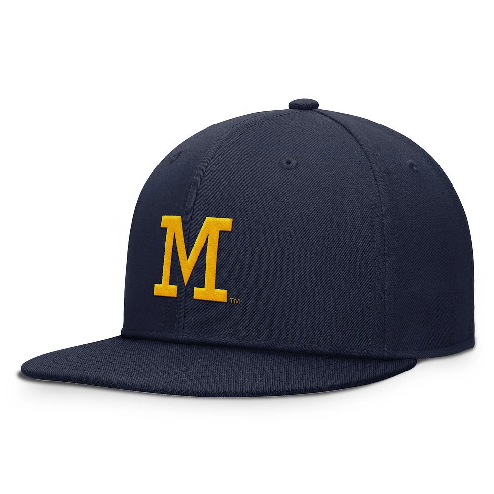 Men's Jordan Brand Navy Michigan Wolverines 2024 Sideline Coaches Fitted Hat