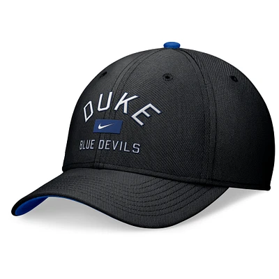 Men's Nike Black Duke Blue Devils Primetime Rise Swoosh Flex Hat