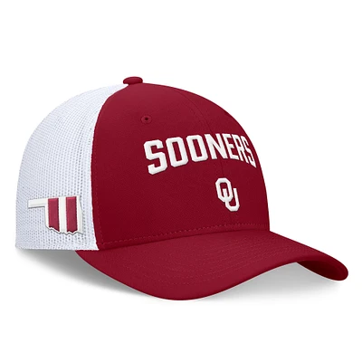 Men's Jordan Brand Crimson/White Oklahoma Sooners Primetime Rise City Trucker Adjustable Hat