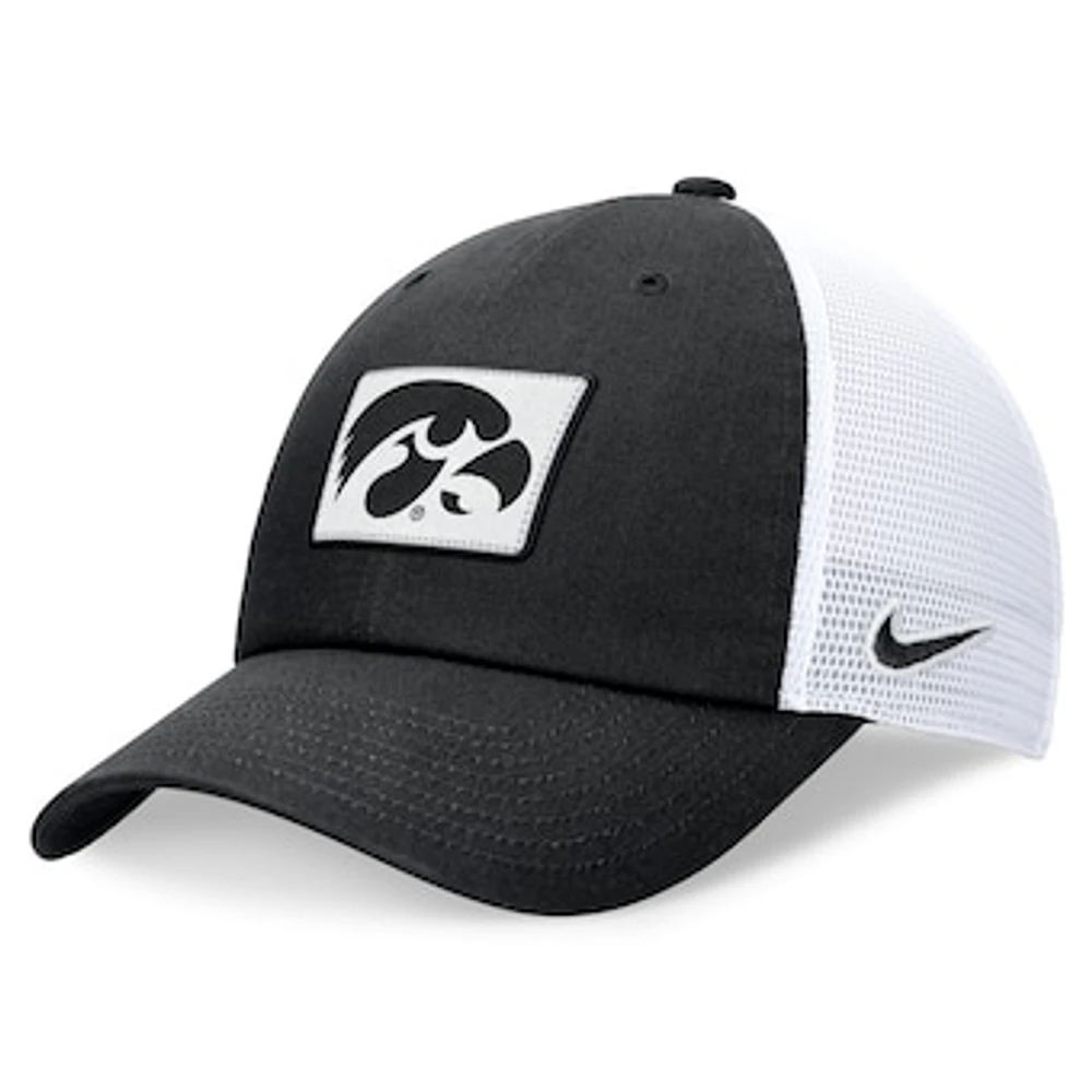 Men's Nike Black/White Iowa Hawkeyes Primetime Club Trucker Adjustable Hat