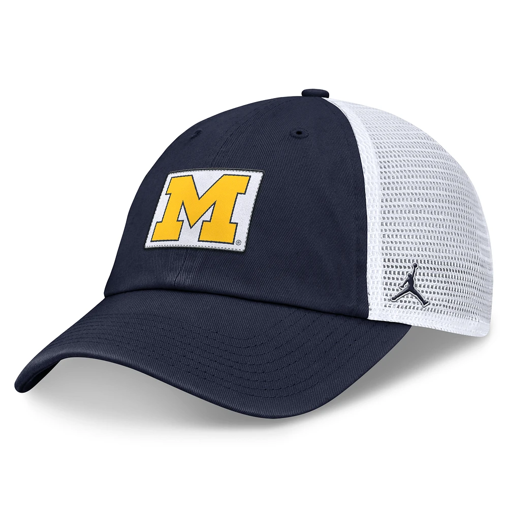 Men's Jordan Brand Navy/White Michigan Wolverines Primetime Club Trucker Adjustable Hat