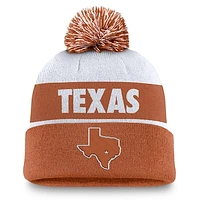 Men's Nike White/Texas Orange Texas Longhorns Primetime Peak Cuffed Knit Hat with Pom