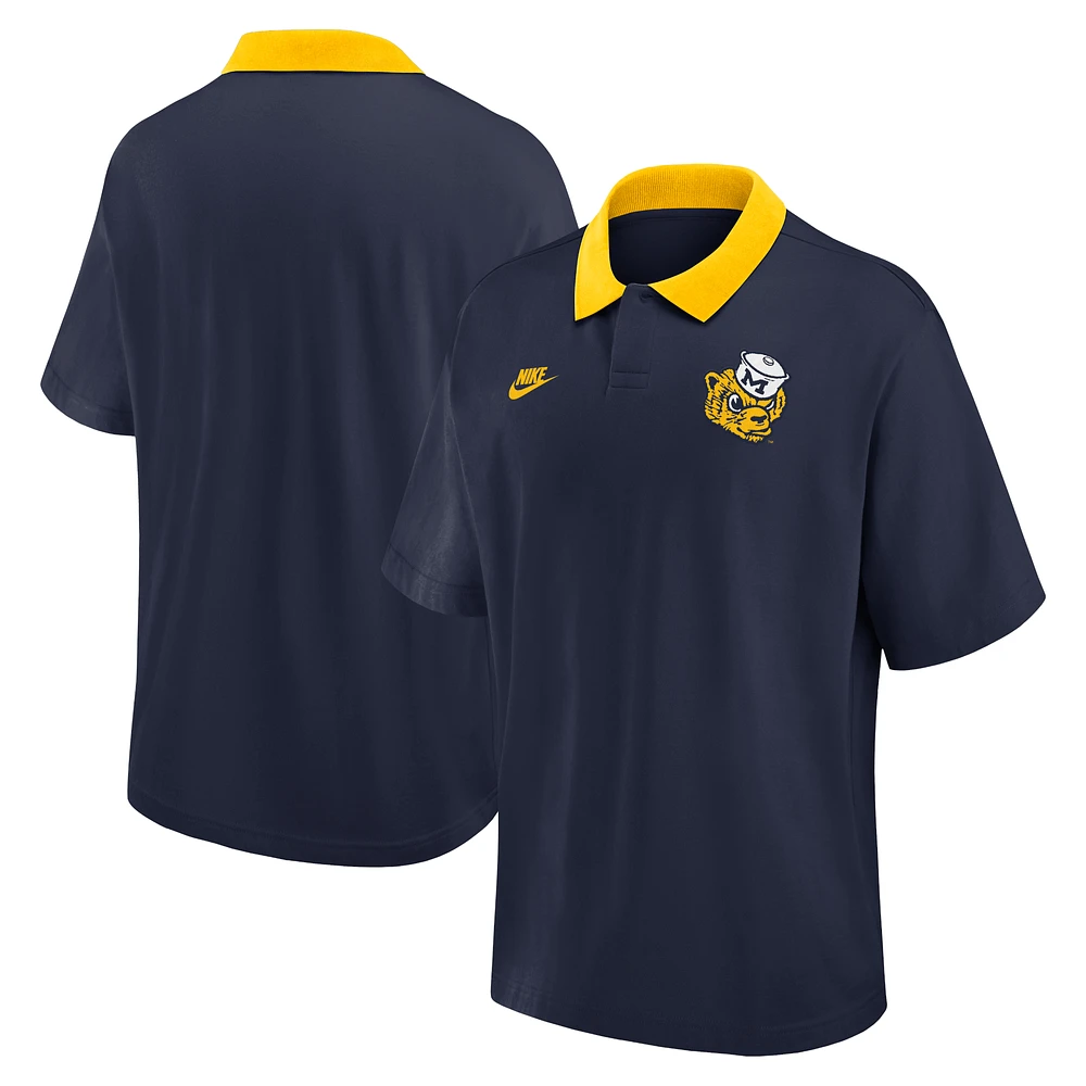 Men's Nike Navy Michigan Wolverines Legacy Jersey Club Polo