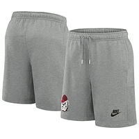 Men's Nike Heather Gray Georgia Bulldogs Legacy Essential Fleece Shorts