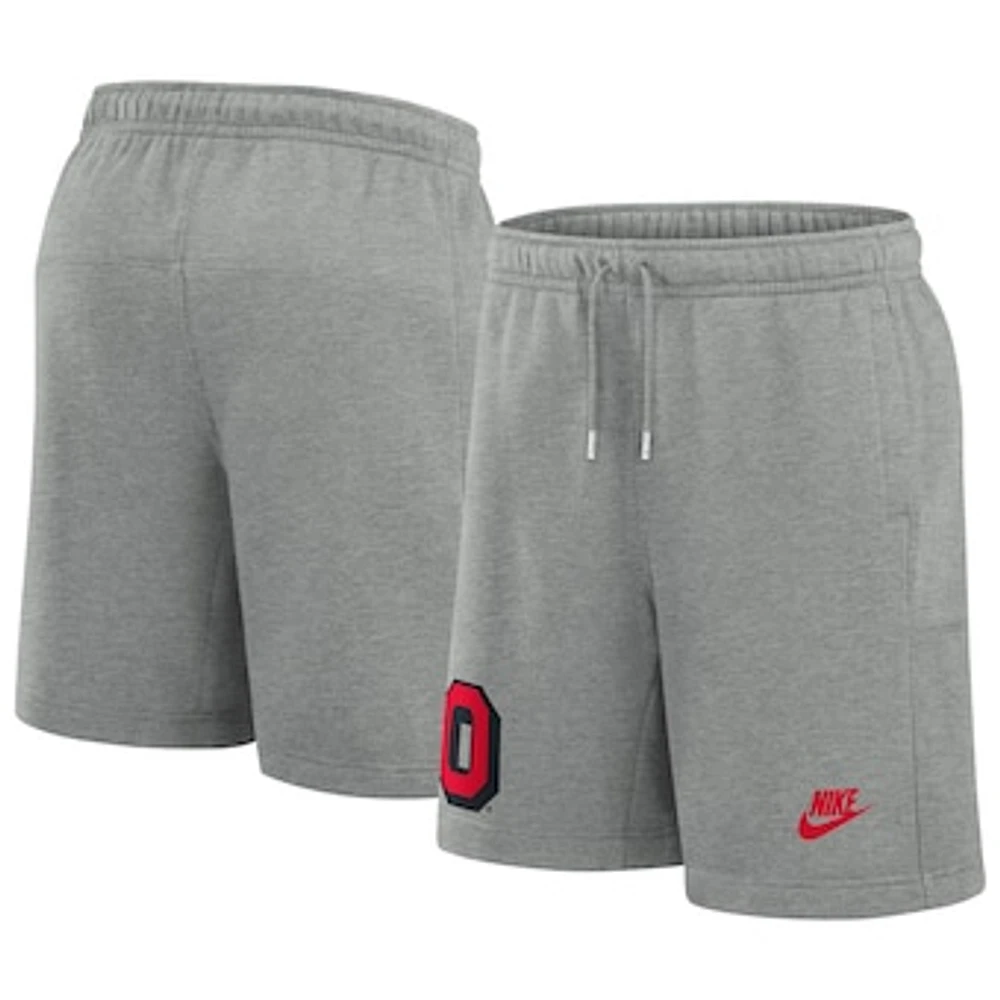 Men's Nike Heather Gray Ohio State Buckeyes Legacy Essential Fleece Shorts